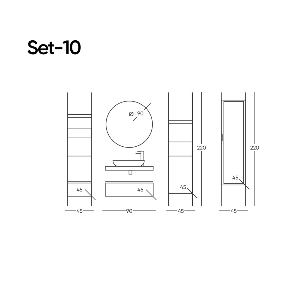 Set-10 180 Çam Yeşil/Siyah Takım