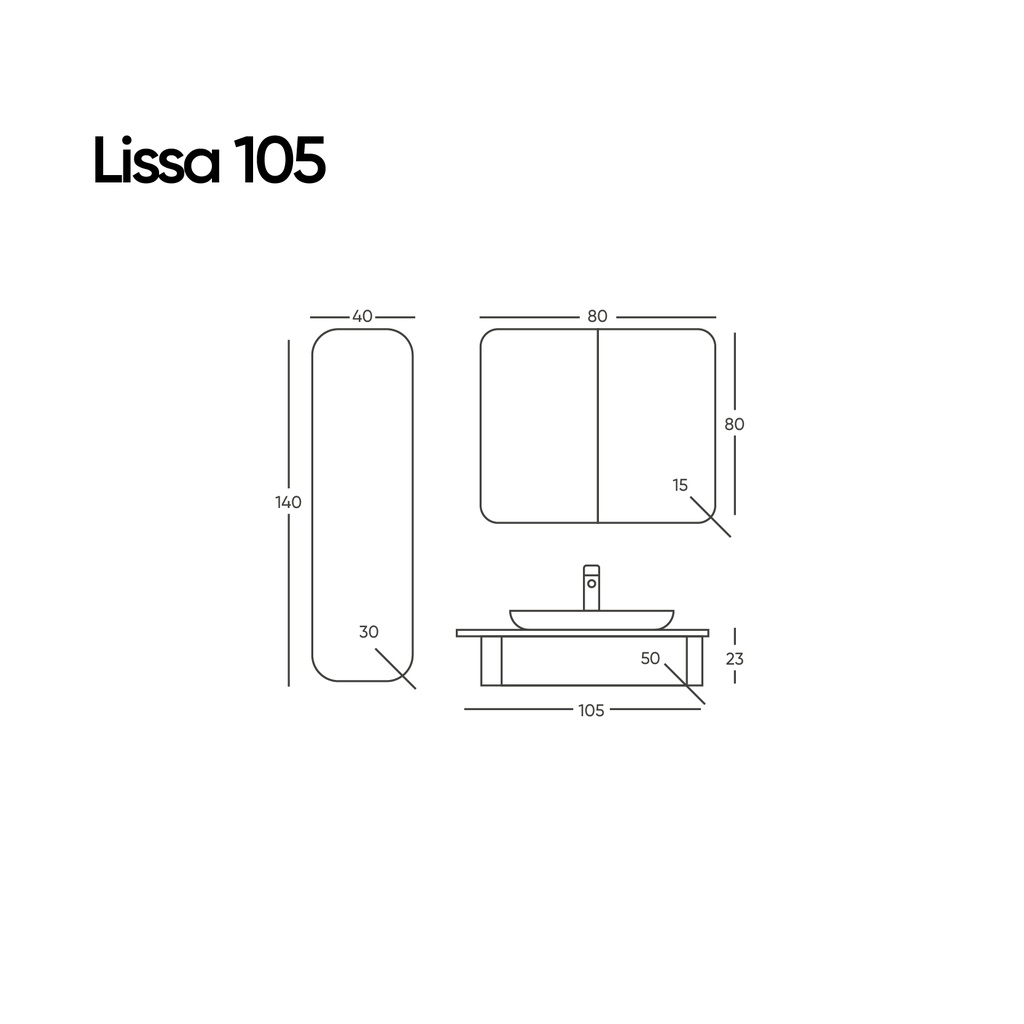 Lissa 105 Beyaz/Ahşap Doğal Meşe Takım