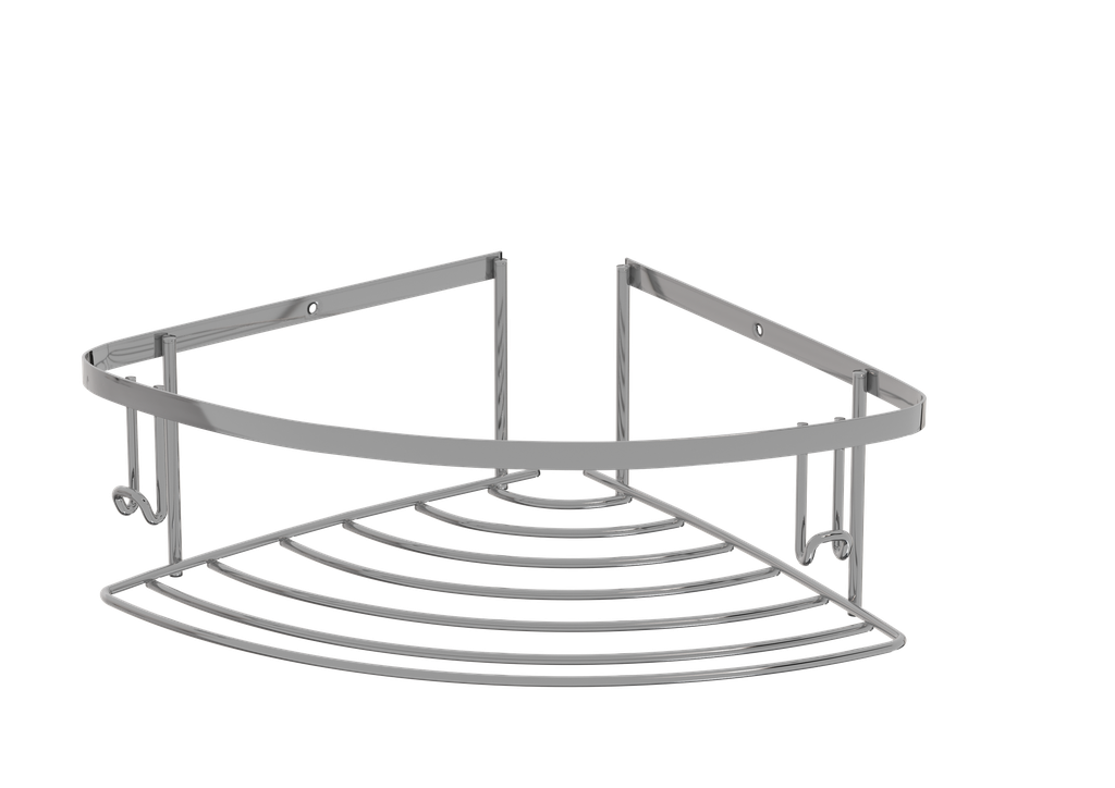 Pirinç Tekli Oval Köşe Raf Krom 55001