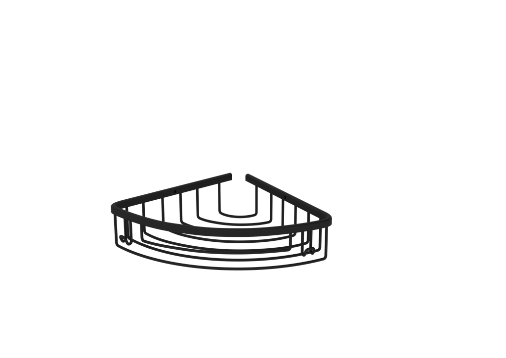 Pirinç Tekli Oval Köşe Raf Siyah 55001-S