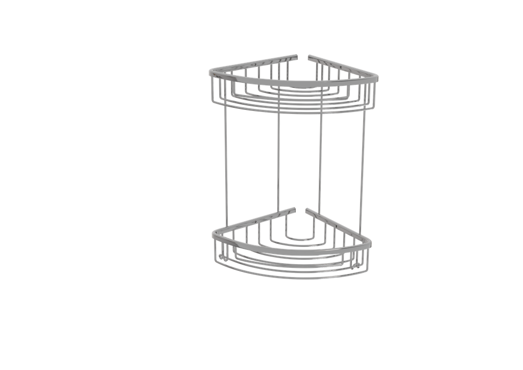 Pirinç İkili Oval Köşe Raf Krom 55002