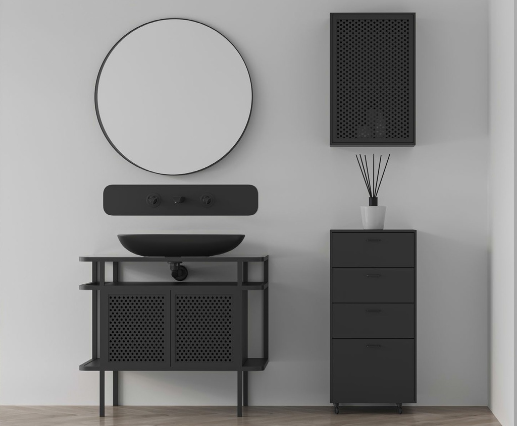 Pavo 165 Siyah Boy Dolap Takım