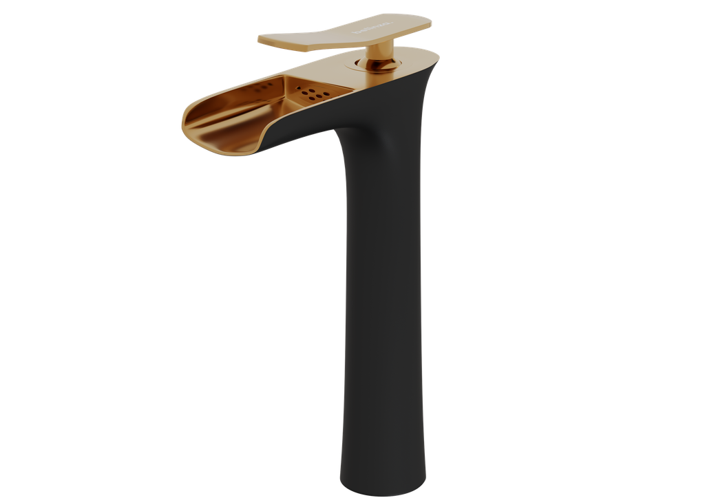 [10TAR.TRP.YLV.11810-SA] Tropik Yüksek Lavabo Bataryası Siyah Altın 11810-Sa