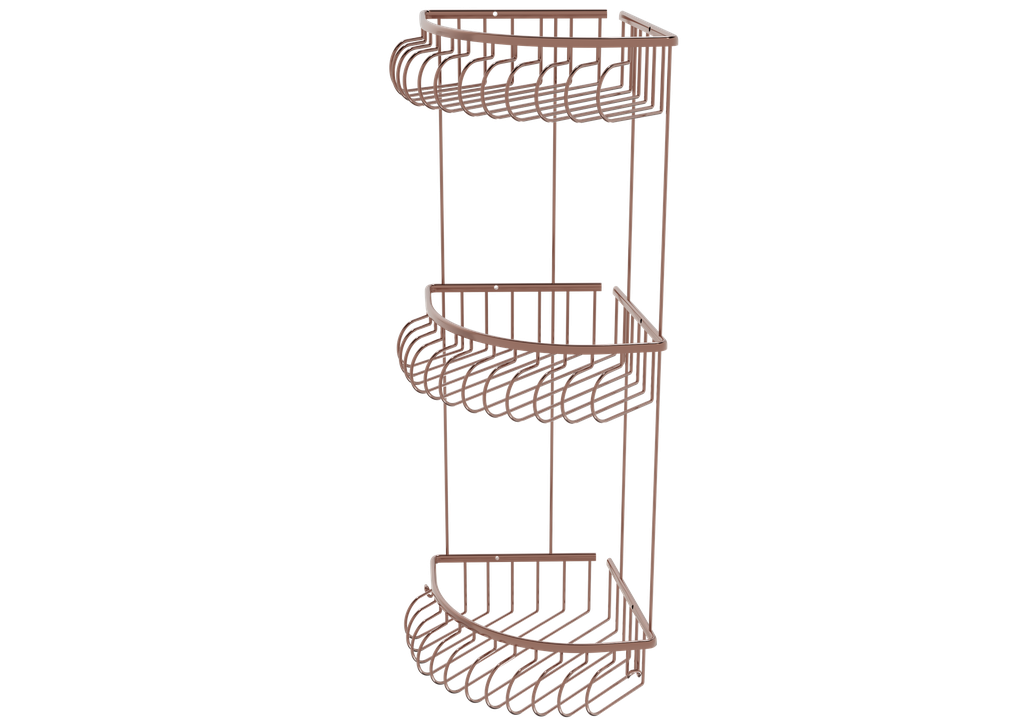 [10TBA.DEK.ÜKR.55203-R] Dekoratif Üçlü Köşe Raf Rose 20X20 55203-R